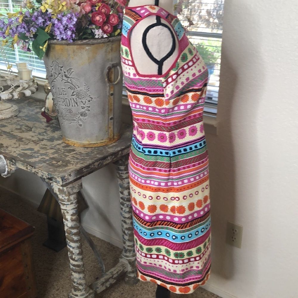 Talbots Retro Colorful Fitted Sheath Dress‎ - Picture 3 of 10